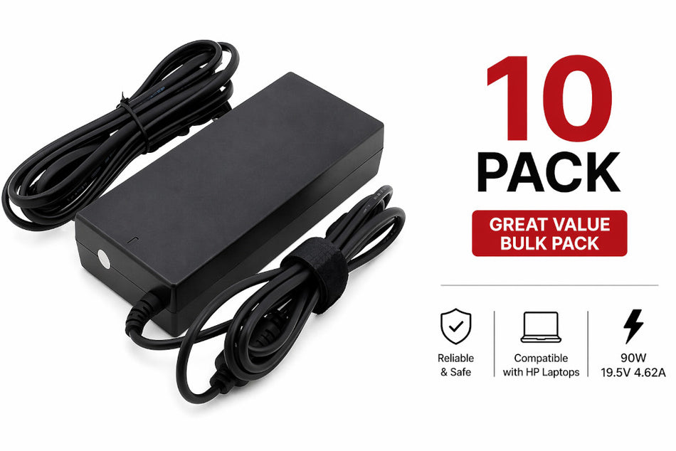 10 Pack HP Laptop Charger 90W 19.5V 4.62A 4.5×3.0mm Tip Compatible Adapters