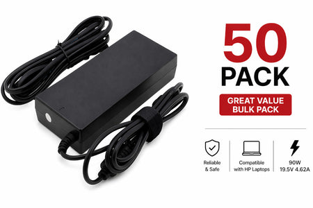 50 Pack HP Laptop Charger 90W 19.5V 4.62A 4.5×3.0mm Tip Compatible Adapters