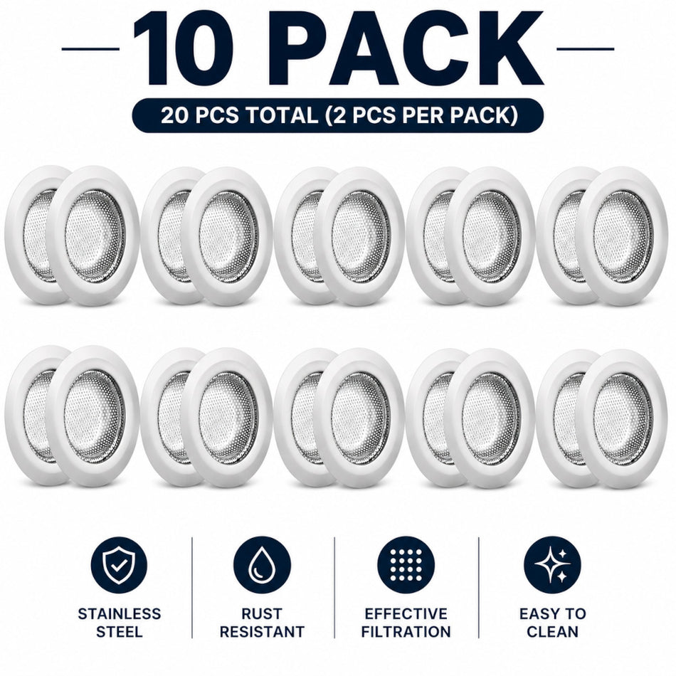 10 Pack Kitchen Drain Covers (2 QTY Each) – Bulk Sink Strainer Hair Catcher Set for Kitchen & Bathroom Drains