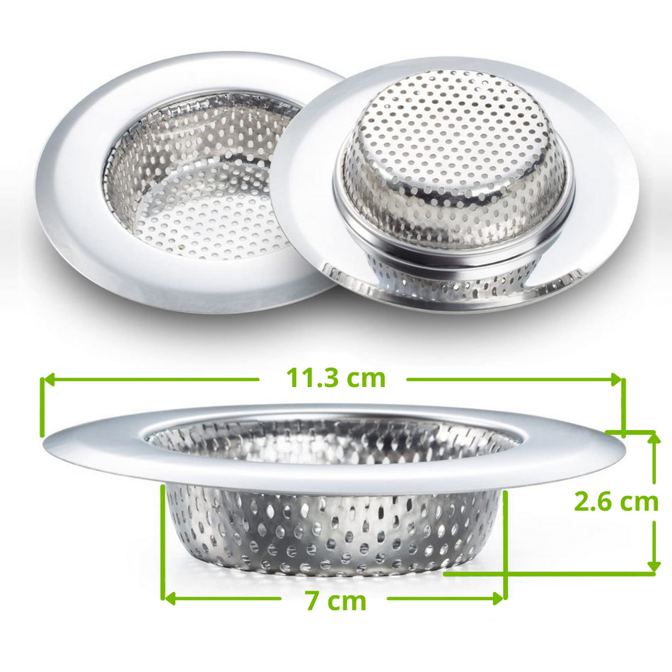 Kitchen Drain Covers (2 QTY) – Sink Strainer Hair Catcher for Kitchen & Bathroom Drains