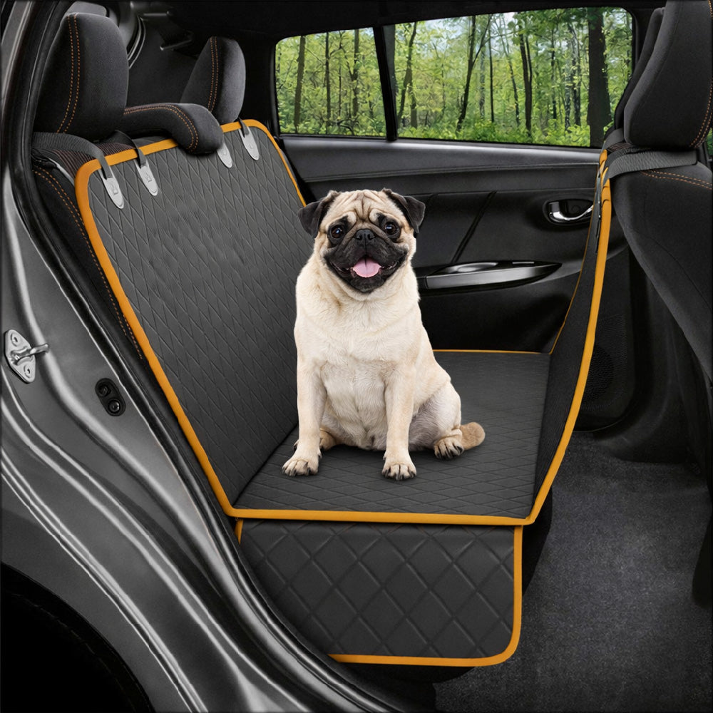Heavy-Duty Pet Car Mat with Hard Bottom – Dog Back Seat Hammock Cover, Durable Travel Bed & Waterproof Seat Protector