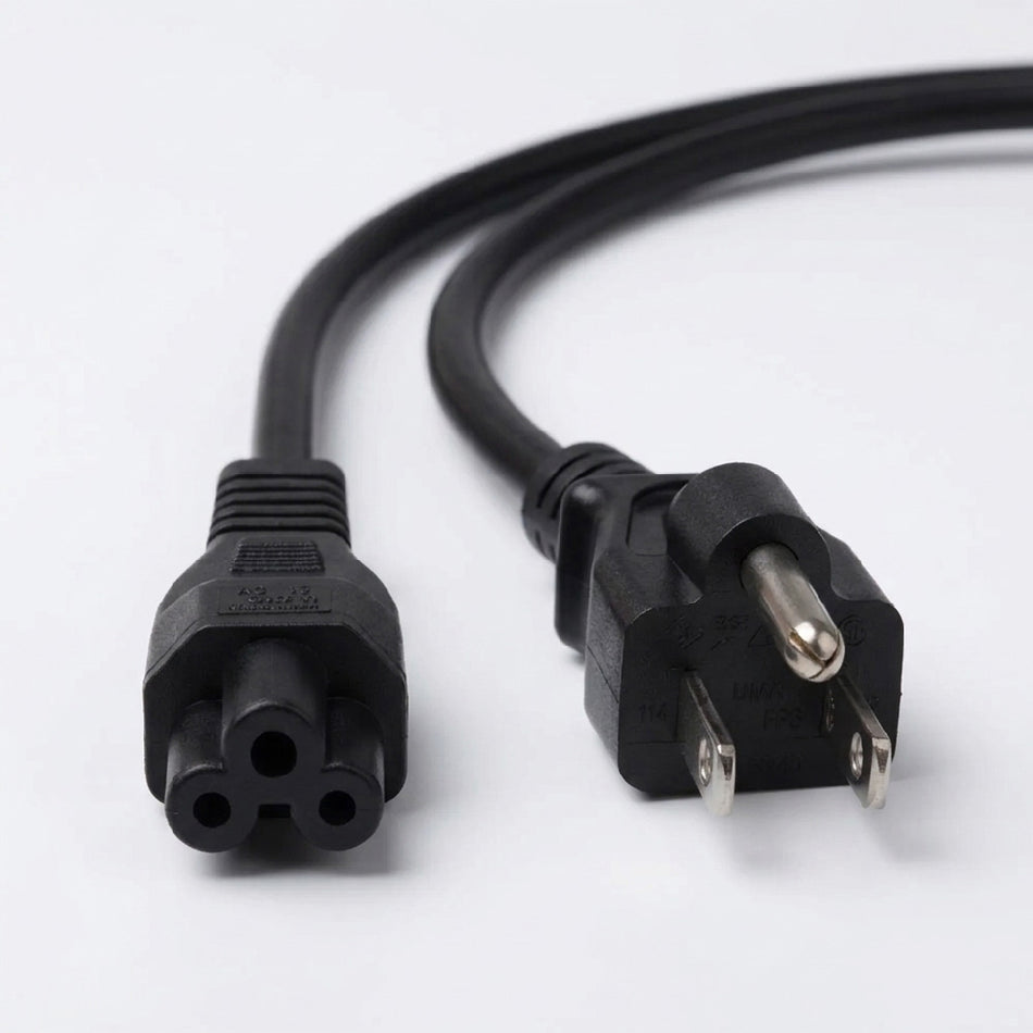 3-Prong AC Power Cord IEC C5 Cloverleaf 1.8M – Universal Replacement for Laptop Chargers & Devices