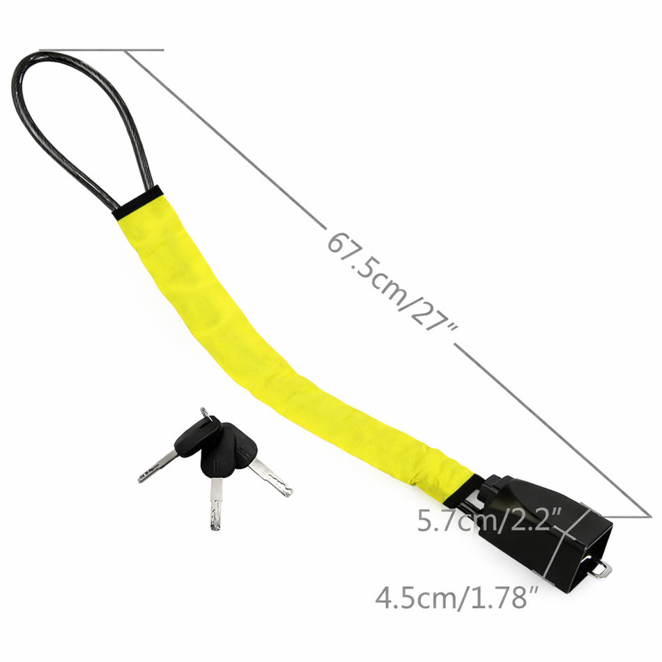 Steering Wheel Lock Anti-Theft Device – Seat Belt Lock Design, Retractable Steel Cable, 3 Keys, Universal Fit for Cars, SUVs, Trucks