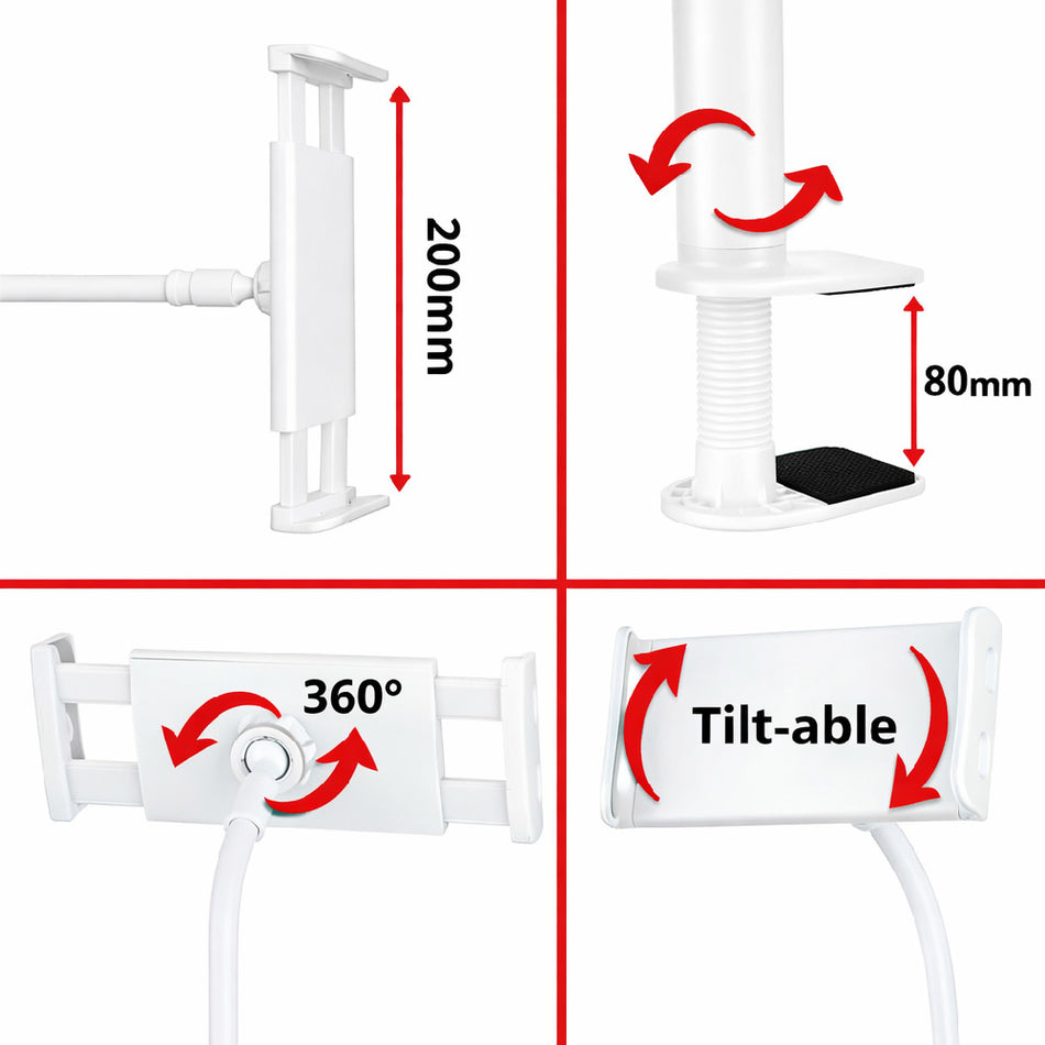 360° Rotatable Tablet Holder – Easily switch between portrait and landscape viewing
