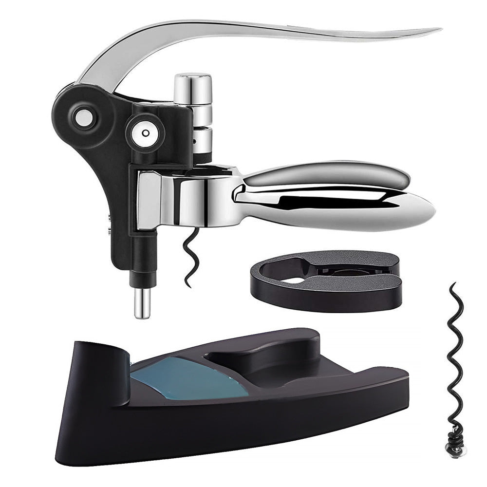 4-Piece Corkscrew Set – Premium Two-Step Wine Opener with Grip Handles, Easy Cork Removal, Durable Ergonomic Wine Bottle Opener